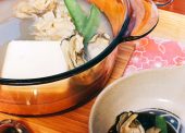 モニター様からのレシピ集「昆布だし湯豆腐と牡蛎と舞茸の甘味噌ダレかけ」